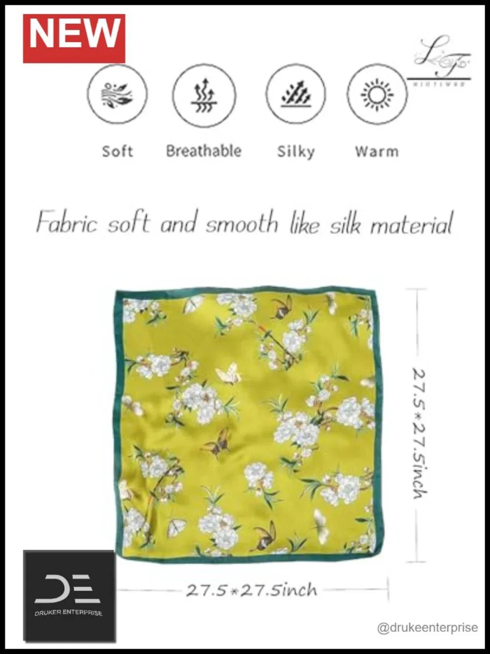 Satin Bandana Head Scarf - Lightweight Fashion Wrap for Women